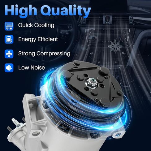 1520741 ضاغط تيار متردد مع قابض 2.0/2.2/2.4L لـ Pontiac Sunfire 02-05 G5 G6 07-10 Pursuit 05-06 لـ Chevy Cobalt 05-10 HHR 06-10 Malibu 07-12 Cavalier 02-05 لـ Saturn Ion Aura 12V in Kuwait