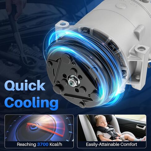 1520741 ضاغط تيار متردد مع قابض 2.0/2.2/2.4L لـ Pontiac Sunfire 02-05 G5 G6 07-10 Pursuit 05-06 لـ Chevy Cobalt 05-10 HHR 06-10 Malibu 07-12 Cavalier 02-05 لـ Saturn Ion Aura 12V in Kuwait