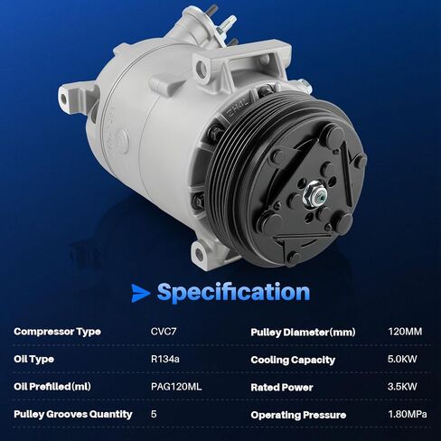 1520741 ضاغط تيار متردد مع قابض 2.0/2.2/2.4L لـ Pontiac Sunfire 02-05 G5 G6 07-10 Pursuit 05-06 لـ Chevy Cobalt 05-10 HHR 06-10 Malibu 07-12 Cavalier 02-05 لـ Saturn Ion Aura 12V in Kuwait