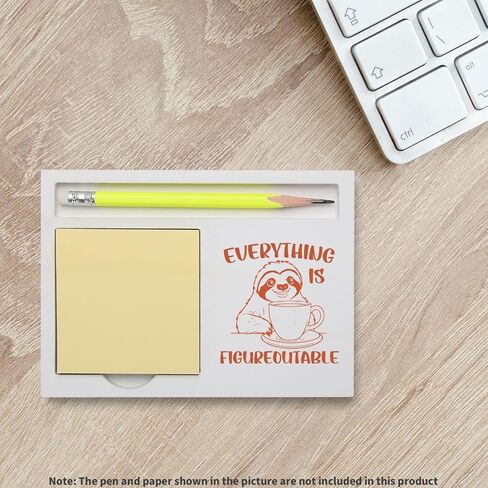 Inspirational Everything is Figureoutable Sloth Note Holder, Cute Motivation Desk Organizer for Teacher Coworker Friend, Encouragement Gift for Office School Home Note Pad Holders KBB01 in Kuwait