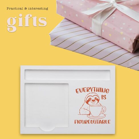 Inspirational Everything is Figureoutable Sloth Note Holder, Cute Motivation Desk Organizer for Teacher Coworker Friend, Encouragement Gift for Office School Home Note Pad Holders KBB01 in Kuwait