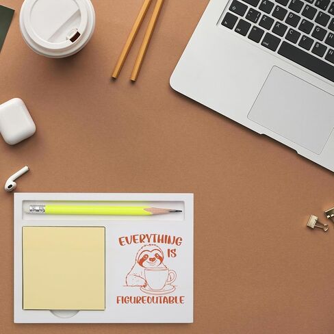 Inspirational Everything is Figureoutable Sloth Note Holder, Cute Motivation Desk Organizer for Teacher Coworker Friend, Encouragement Gift for Office School Home Note Pad Holders KBB01 in Kuwait
