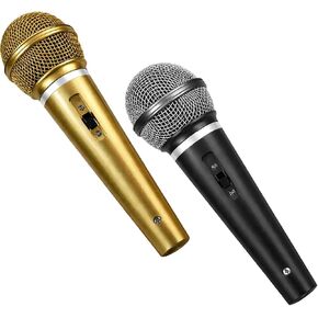 Fake Microphone, Toy Microphone Set for Play, Microphone Prop for Stage Performance, Fake Microphones with Black and Gold Colors in Saudi Arabia