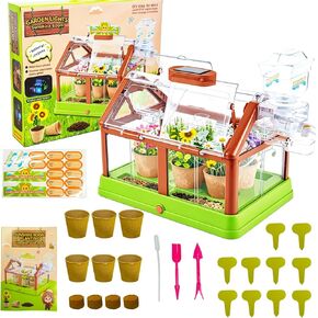 مجموعة أدوات زراعة النباتات للأطفال من EXBEPE، مجموعة زراعة الدفيئة، مجموعة Terrarium Kit للأطفال، لعبة البستنة النباتية التعليمية DIY، الدفيئة الحية مع لوحة شمسية، مجموعة البستنة الداخلية in Kuwait