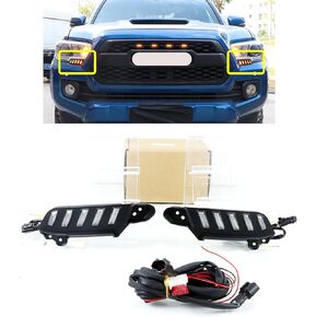 LED Front Side Marker Light DRL Fog Lamp Fit for 2016-2023 Toyota Tacoma Daytime Running Light with White/Amber Sequential Turn Signal light Driving Light Headlight in Saudi Arabia