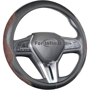 Custom-Fit for Infiniti Steering Wheel Cover, Leather Double Sided Car Steering Wheel Covers, Breathable Anti-Slip, for Infiniti Accessories (I-Black) in Kuwait