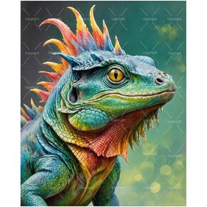 Sceorixa Lizard Paint by Numbers Kit for Adults - DIY Colorful Iguana Reptile Portrait Painting On Canvas 16X20 Inches, Acrylic Paint Set, Suitable for Beginners, Animal Wall Art Decor, Unframed in Saudi Arabia