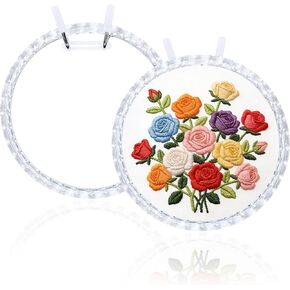2 Pack 6 Inch Adjustable Embroidery Hoops, Metal Spring Tension Cross Stitch Hoops, Plastic & Metal Sewing Hoops for DIY Crafts, Embroidery & Home Decor (Purple) in Saudi Arabia