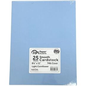 Paper Accents Card Stock Pack - 25 Sheets - 8.5 x 11 Inches - 74 lb Cover (Light Cornflower Blue) in Saudi Arabia