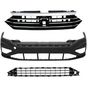 PENSUN Front Bumper Cover Upper Lower Grille Set, Black Compatible with 2019-2021 Volkswagen Jetta VW1000239 VW1036147 VW1200173 (3 Pcs) in Saudi Arabia