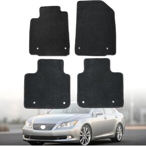 Mythoria Custom Fit Car Floor Mats Fit for Lexus ES350 2007 2008 2009 2010 2011 2012, Waterproof Velour Carpet Full Set, All-Weather Protection, Anti-Slip Backing, Odorless, Black in Saudi Arabia