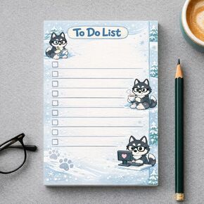 Husky Sticky Notes Gifts,50 Sheets 4x6 Inch Pet-Themed Notepad, Husky Lover Gift Dog Mom Dad Stationery Stuff Decor, Birthday Gifts for Men, Women, Office Coworker, Friend in Saudi Arabia