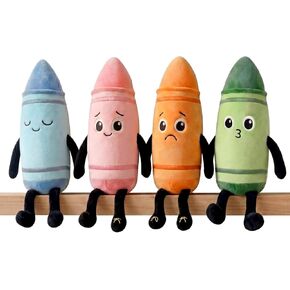 Soulchen 4 Pcs Classroom Crayon Plush 15.7 Inch Crayon Stationery Plush Dolls Stuffed Animal Back to School Decoration Stuffed Animal Classroom Decoration Reading Room for Party Birthday Gift in Kuwait