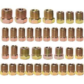 35 PCS Brake Line Fitting Kit, Thread Nuts Assortment Kit for 3/16" & 1/4" Brake Line Inverted Flares, Rustproof Braking Lines Tube Nut Repair Set for Car Truck SUV in Saudi Arabia