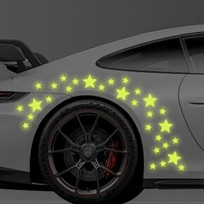 30pcs Star Vinyl Decal for Cars, High Intensity Reflective DIY Stickers for Window Bumper Mirror Laptop Decals Waterproof Night Safety Sign Car Stickers (White) in Saudi Arabia