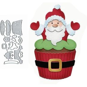Christmas Cup Snata Metal Die Cuts,Merry Christmas Pine Snata Snowflake Cutting Dies Cut Stencils for DIY Invitation Card Scrapbooking Album Decorative Embossing Paper Dies Card Making in Kuwait