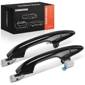 A-Premium Rear Driver and Passenger Side Exterior Door Handle Compatible with Honda CR-V 2007 2008 2009 2010 2011, Smooth Black in Kuwait
