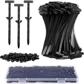 100 Pack Heavy Duty Nylon Universal Cable Tie Buckle with Storage Box - Self-Locking Bumper Clips Fasteners for Car Fender, Engine Cover, UV Resistant Automotive Clips for Car Repair in Saudi Arabia