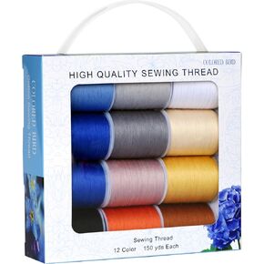 All Purpose Sewing Thread - 12 Spools of Polyester Sewing Threads for Sewing Quilting Serger in Kuwait