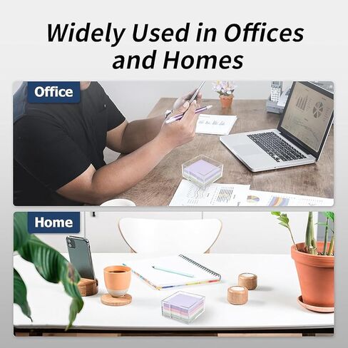 Acrylic Sticky Note Holder, 3.35 x 3.35 x 1.77in Crystal Clear Acrylic Notepad Holder Sticky Note Dispenser for Dorm Room and Office Desk Organizer in Kuwait