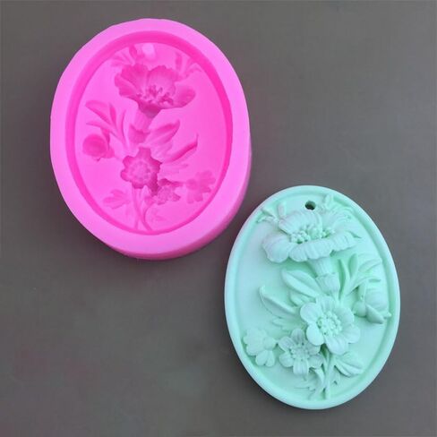 Flower Shape Silicone Soap Mold, Rectangle Homemade Soap Making Mold Supplies for DIY Soap Making Crafting ProjectsSupplies,Candle Making Mold in Kuwait