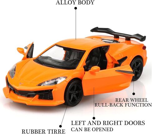 TOKAXI 1/36 Scale Chevrolet Corvette C8 Diecast Cars Models,Pull Back Vehicles Chevrolet Corvette Toy Cars,Cars Gifts for Boys Girls in Kuwait