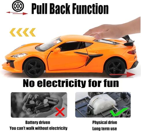 TOKAXI 1/36 Scale Chevrolet Corvette C8 Diecast Cars Models,Pull Back Vehicles Chevrolet Corvette Toy Cars,Cars Gifts for Boys Girls in Kuwait