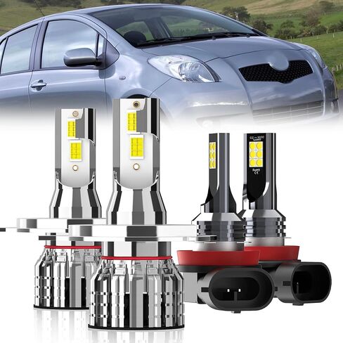 For 2006-2020 Toyota Yaris light Bulbs, H4 High Low Beam H11 Fog Light Combo, 4PCS in Kuwait