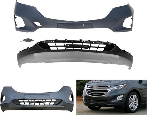 MGWILL Front Bumper Cover Upper & Lower Compatible with 2018 2019 2020 Chevy Equinox in Kuwait