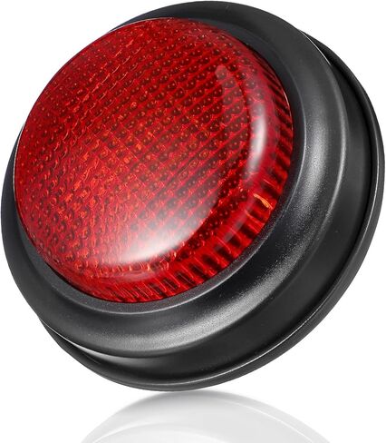 Garneck Red Illuminated Sound Buzzer Button Plastic 1 Pack for Team Building Events Competitions - Light & Alarm Effects: Trivia Game Party in Kuwait
