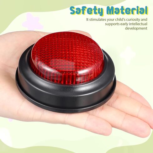 Garneck Red Illuminated Sound Buzzer Button Plastic 1 Pack for Team Building Events Competitions - Light & Alarm Effects: Trivia Game Party in Kuwait