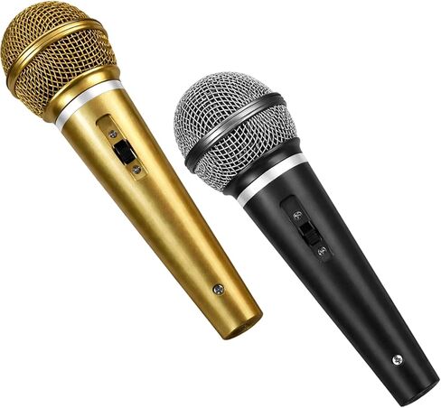 Fake Microphone, Toy Microphone Set for Play, Microphone Prop for Stage Performance, Fake Microphones with Black and Gold Colors in Saudi Arabia
