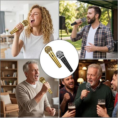 Fake Microphone, Toy Microphone Set for Play, Microphone Prop for Stage Performance, Fake Microphones with Black and Gold Colors in Saudi Arabia