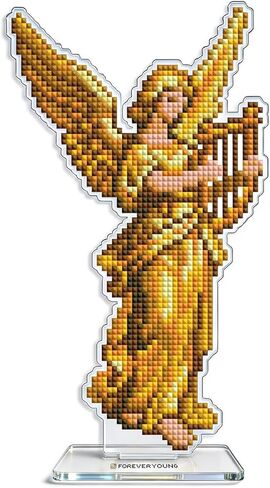 forever young Divine Angel Diamond Art Kit, DIY Tabletop Acrylic Standee Square Diamond Painting Kit, Stand-Up Gem Art Kit Diamond Art Ornaments, Home Decor Giftt (Seraph of Heart) in Saudi Arabia