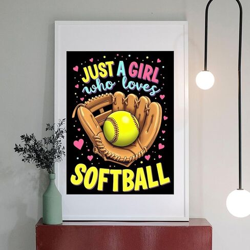 IORIOR Diamond Art Kits for Adults - Loves Softball Glove Ball 5D Dimond Painting Kits for Adults Beginner, No Frame Round Diamond Kits for Home Wall Decor 12 X 16 Inch in Kuwait