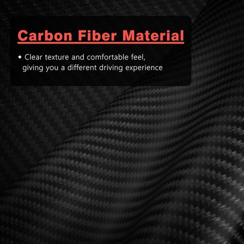 ZHOL Carbon Fiber Leather Car Steering Wheel Cover, Non-Slip, Safe, Breathable, Durable, Full Coverage, Sporty Style (Black and Red) in Saudi Arabia
