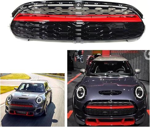 Front Grille Racing Grill Bumper Air Hood Vent Mesh Grid Compatible For BMW MINI COOPER F55 2015-2020 F56 2014-2020 F57 2016-2021 in Saudi Arabia
