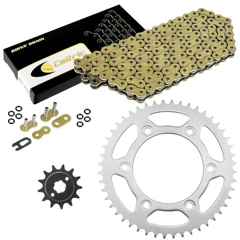 Caltric Gold O-Ring Drive Chain and Sprockets Kit Compatible with Honda XR250R 1990 1991-1995 in Kuwait