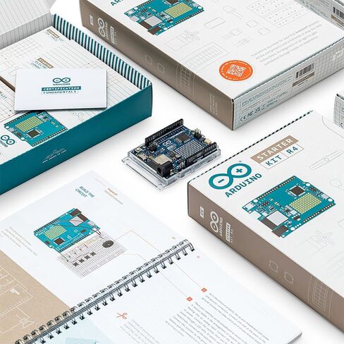 Arduino Starter Kit R4 Classroom Pack [K000007_R4-6P] (Bundle of 6) – Comprehensive STEM Education Kit for Schools – Includes UNO R4 WiFi Boards, 13 Guided Projects, and 6 Certification Vouchers in Kuwait