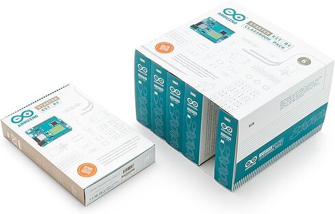 Arduino Starter Kit R4 Classroom Pack [K000007_R4-6P] (Bundle of 6) – Comprehensive STEM Education Kit for Schools – Includes UNO R4 WiFi Boards, 13 Guided Projects, and 6 Certification Vouchers in Kuwait
