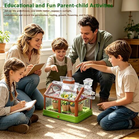 مجموعة أدوات زراعة النباتات للأطفال من EXBEPE، مجموعة زراعة الدفيئة، مجموعة Terrarium Kit للأطفال، لعبة البستنة النباتية التعليمية DIY، الدفيئة الحية مع لوحة شمسية، مجموعة البستنة الداخلية in Kuwait