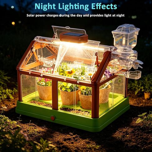 مجموعة أدوات زراعة النباتات للأطفال من EXBEPE، مجموعة زراعة الدفيئة، مجموعة Terrarium Kit للأطفال، لعبة البستنة النباتية التعليمية DIY، الدفيئة الحية مع لوحة شمسية، مجموعة البستنة الداخلية in Kuwait