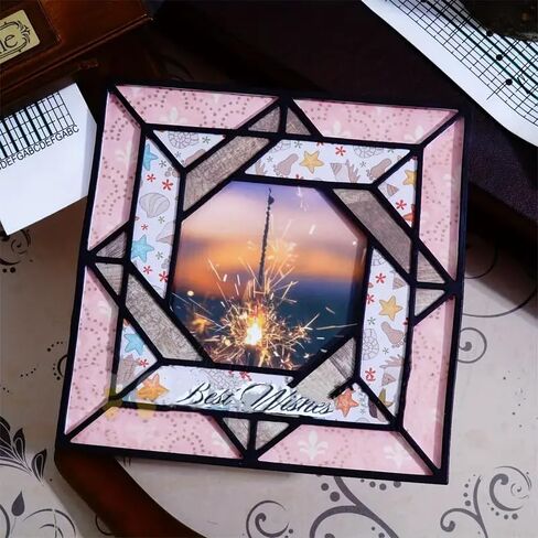 Christmas Geometric Square Diamond Metal Die Cuts,Flower Branch Leaf Cutting Dies Cut Stencils for DIY Scrapbooking Album Decorative Embossing Paper Dies Card Making in Kuwait