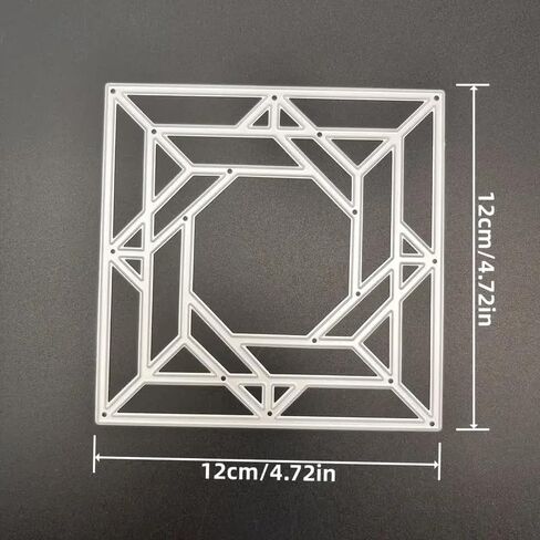 Christmas Geometric Square Diamond Metal Die Cuts,Flower Branch Leaf Cutting Dies Cut Stencils for DIY Scrapbooking Album Decorative Embossing Paper Dies Card Making in Kuwait