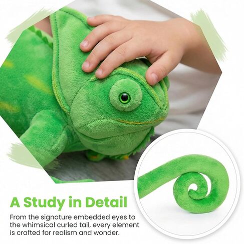 Tiny Heart Chameleon Plush Toy, Super Soft Cute Realistic Chameleon Lizard Plush Stuffed Doll Funny Decor Fun Kids Gift Plush Pillow for All Occasions and Ages (Green) in Saudi Arabia
