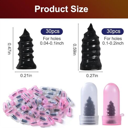 Kzoom 60PCS Tire Screw Plug Repair Kit,Self-Service Tire Repair Kit for Quick Repairs, Self-Service Tire Repair Rubber Nail Kit for Patching Punctures in Vacuum Tires of Cars, Motorcycles in Saudi Arabia
