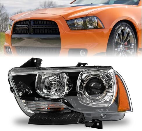 Headlight Assembly for Dodge Charger 2022 2023 Headlamp with LED DRL & Turn Signal Lights, Left Driver Side Projector Replacement Headlight Headlamp Assembly for 68546771AB 68546771AC in Kuwait