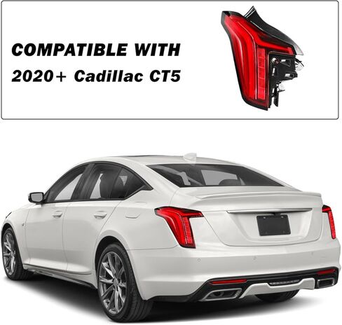 SOCKIR Tail Light Assembly Replacement for 2020 2021 2022 2023 2024 Cadillac CT5 LED Red Rear Outer Brake Taillight Taillamp Replacement Left Driver Side in Kuwait