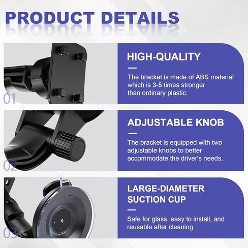 Backup Camera Monitor Mount,Windshield Mount for 4.3"/5" Backup Camera,Rear View Camera Screen Mounting Bracket with Suction Cup,CarPlay Screen Mount Holder,Car Rearview Reverse Cam Window Mount Kit in Saudi Arabia