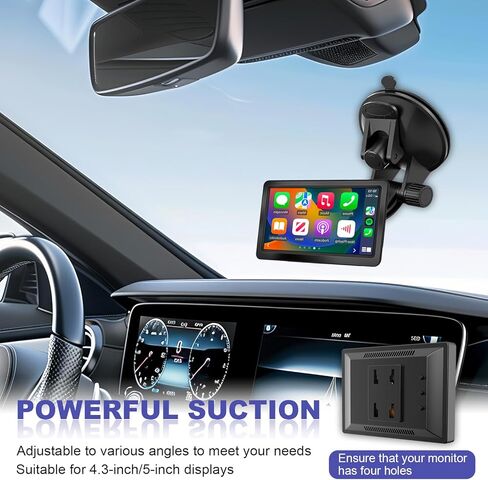 Backup Camera Monitor Mount,Windshield Mount for 4.3"/5" Backup Camera,Rear View Camera Screen Mounting Bracket with Suction Cup,CarPlay Screen Mount Holder,Car Rearview Reverse Cam Window Mount Kit in Saudi Arabia